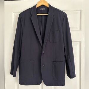 Saks Fifth Avenue Men’s Navy Stretch Knit Slim Fit Unlined Blazer, Size XXL